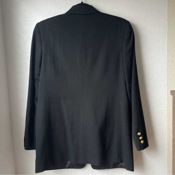 Vintage Hunter’s Glen Black Classic Single Button Blazer Suit Jacket Size 10 - Picture 9 of 16